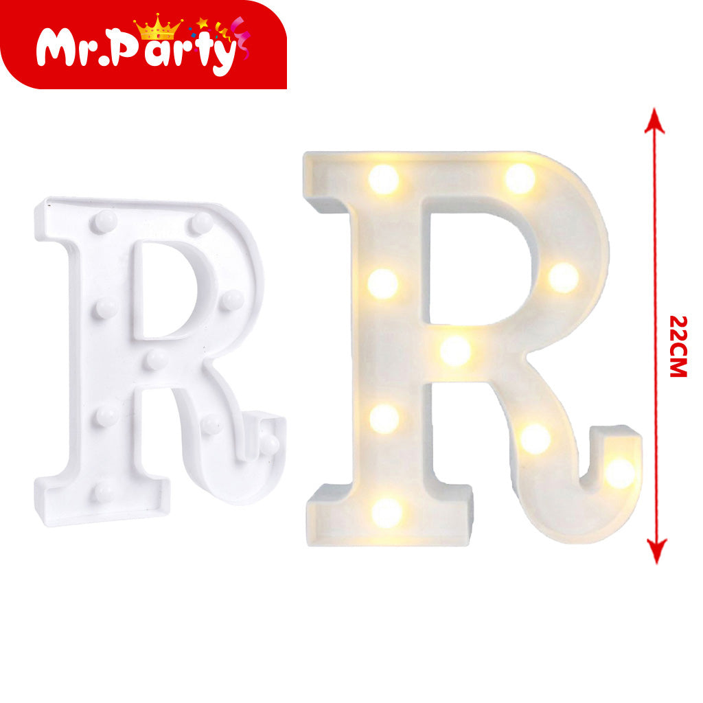 Letra r de plástico de 22 cm con luz (12paquetes)