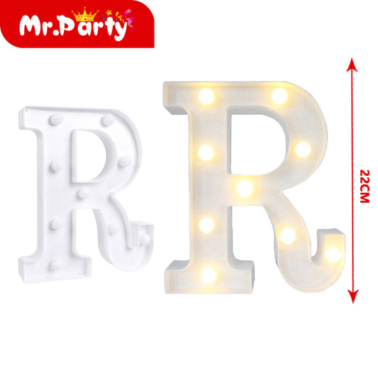 Letra r de plástico de 22 cm con luz (12paquetes)