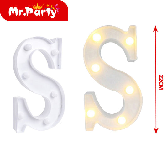 Letra s de plástico iluminada de 22 cm (12paquetes)