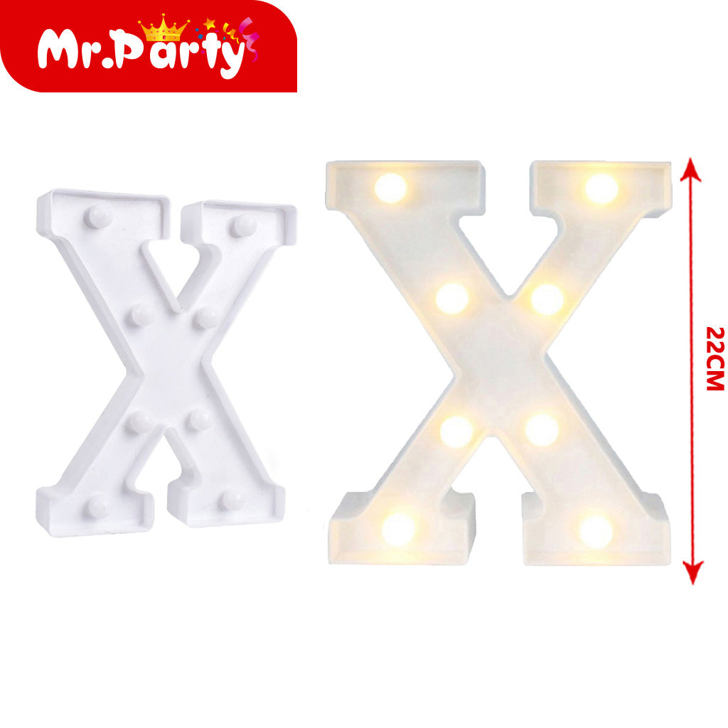 Letra x de plástico iluminada de 22 cm (12paquetes)