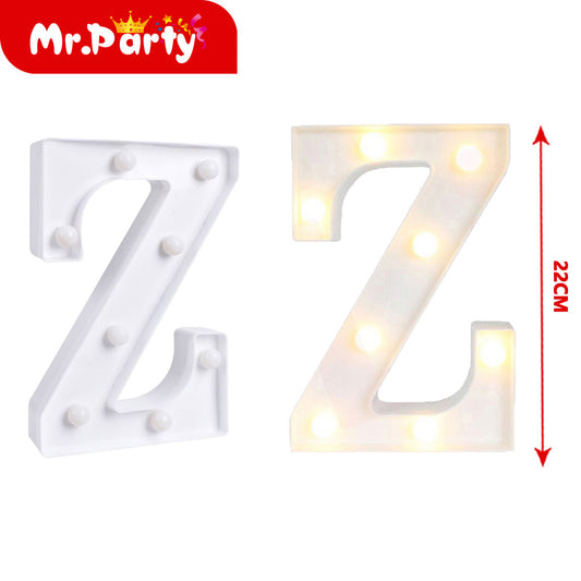 Letra z de plástico de 22 cm con luz (12paquetes)