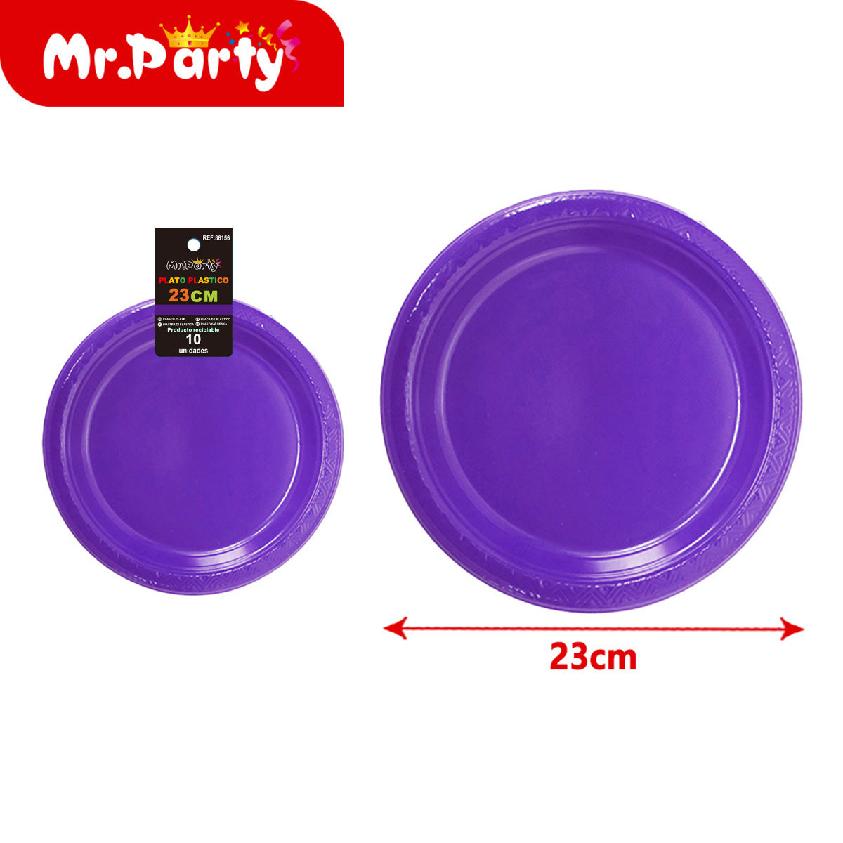🍽️✨ Platos Plásticos para Fiesta 23 cm y 26 cm | Colores Surtidos para Cumpleaños y Eventos 🎉-Mayoreo 12 pzas