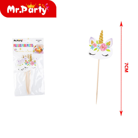 Palillos de papel de 200 g unicornio 6 piezases tarjeta pleg (12paquetes)