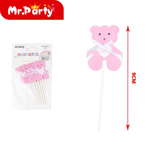 6 piezas de papel adhesivo estilo oso rosa con reverso de ta (12paquetes)