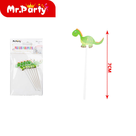 Palitos de papel de dinosaurio enchufables 6 piezases (12paquetes)