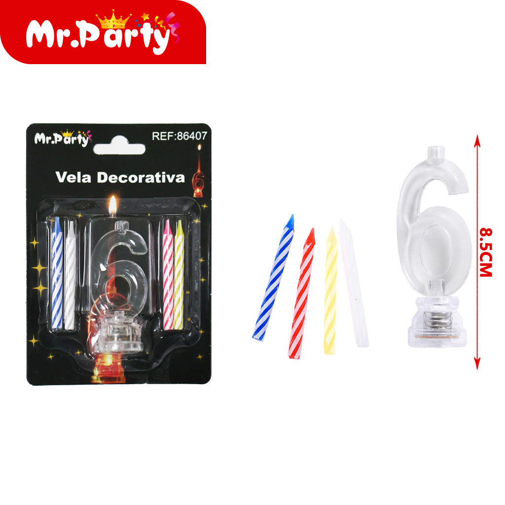 🎂✨ Vela Decorativa LED con Número | Velita para Pastel de Cumpleaños 0 al 9 🥳