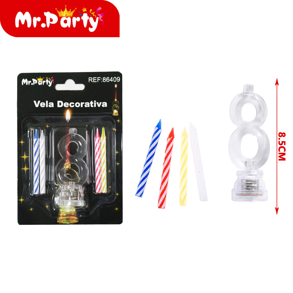 🎂✨ Vela Decorativa LED con Número | Velita para Pastel de Cumpleaños 0 al 9 🥳