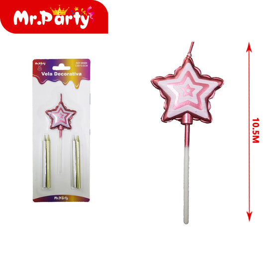 Velas en forma de estrella 5 piezases colores aleatorios (12paquetes)