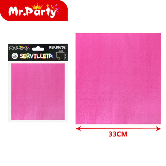 Servilleta de 10 piezas rosa roja (12paquetes)