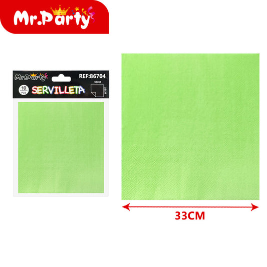 Servilletas de 10 piezas color verde fruta (12paquetes)