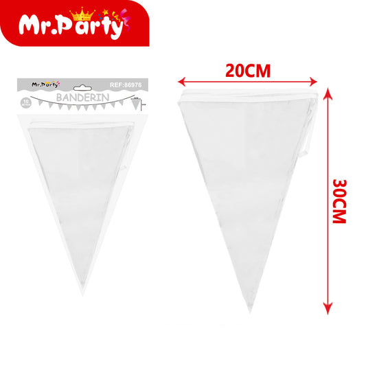 🎉✨ Banderín Decorativo 10 Metros | Colores Variados para Fiestas y Eventos 🥳- Mayoreo 12 pzas