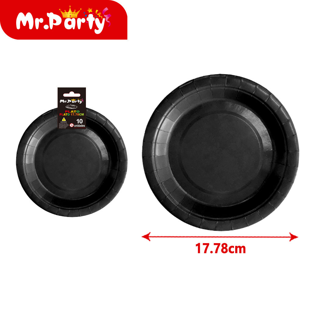 Moldes para pasteles color solido 10 piezas negro 7 pulgadas (12paquetes)