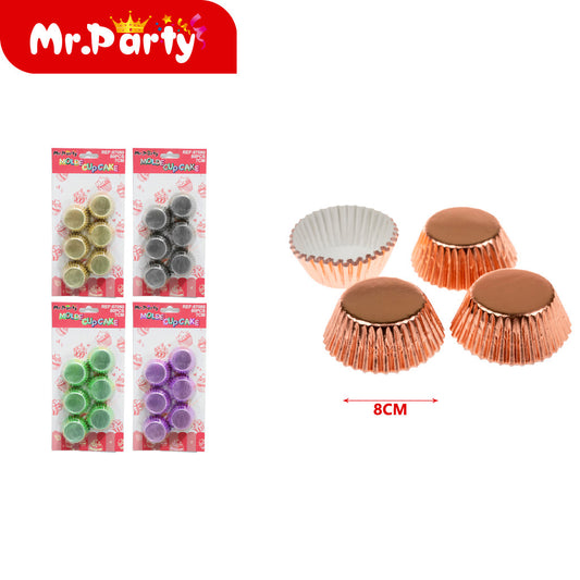 Papel de aluminio para tartas 80 piezases 8 cm colores surti (12paquetes)