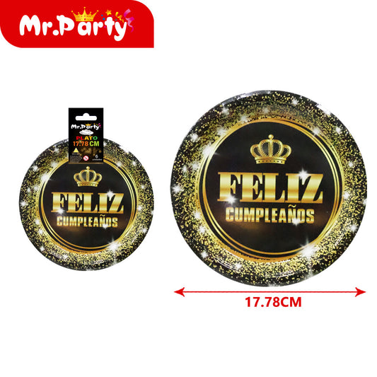 Plato redondo de 7 pulgadas/6 piezas 250 g corona española (12paquetes)