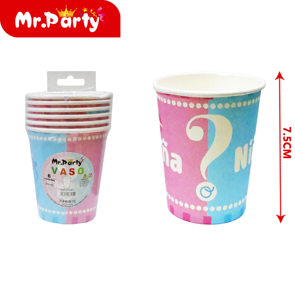 6 tazas (250 g) juego de adivinanzas de género en español (12paquetes)