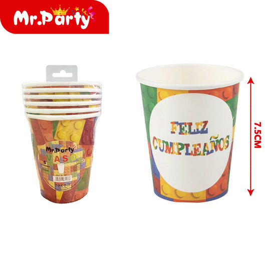 6 tazas 250 g patrón lego (12paquetes)