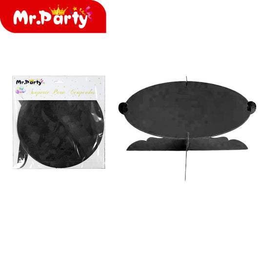Soporte para tartas de una sola capa con borde redondo color (12paquetes)