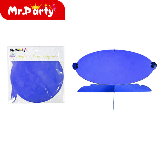 Soporte para tartas de una sola capa con borde redondo color (12paquetes)