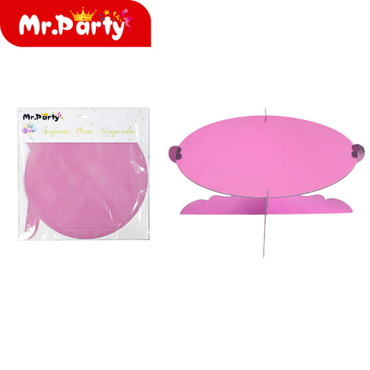 Soporte para tartas de una sola capa con borde redondo color (12paquetes)