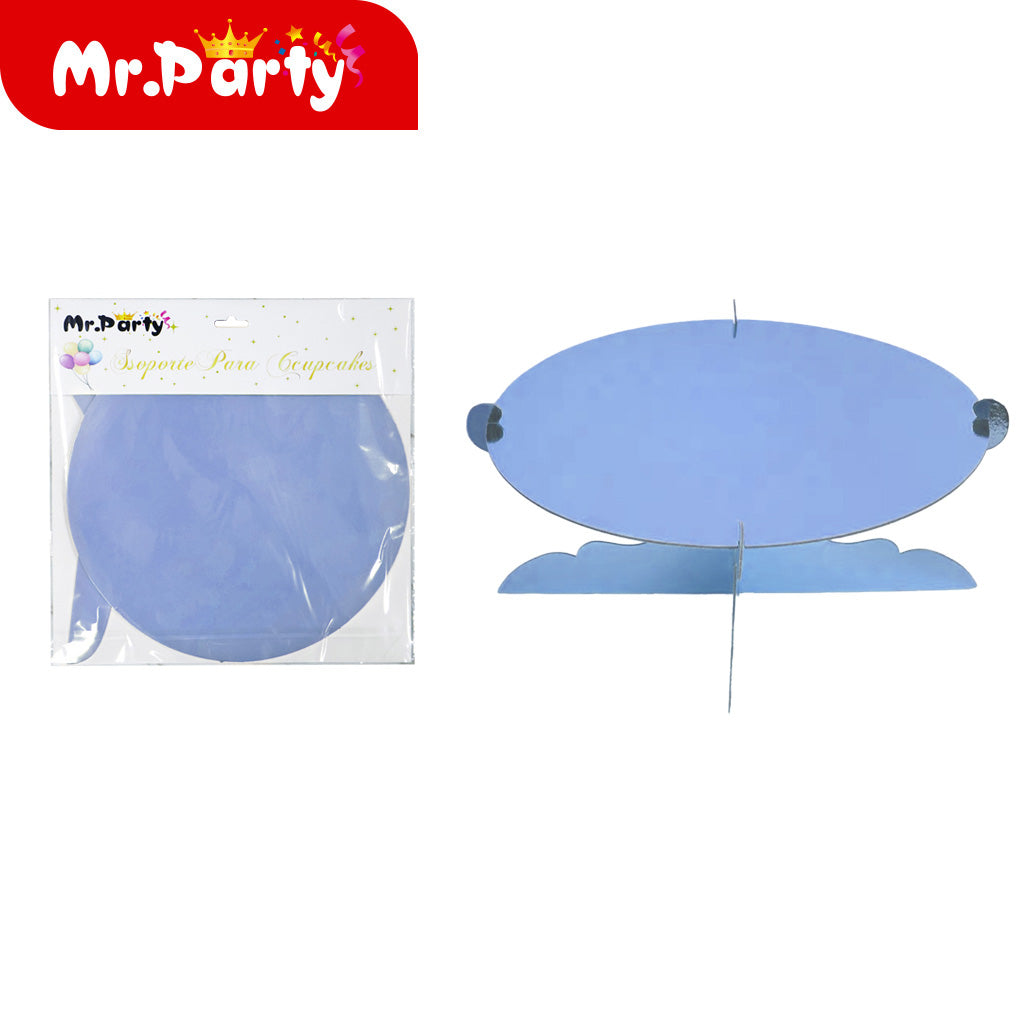 Soporte para tartas de una sola capa con borde redondo color (12paquetes)