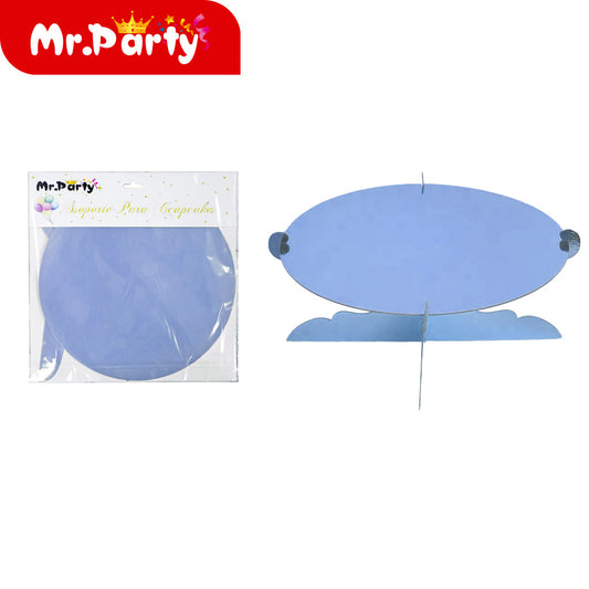 Soporte para tartas de una sola capa con borde redondo color (12paquetes)