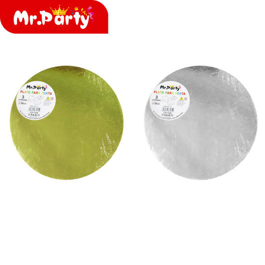 Molde redondo para tartas de 2 mm 3 piezas y 30 cm (12paquetes)