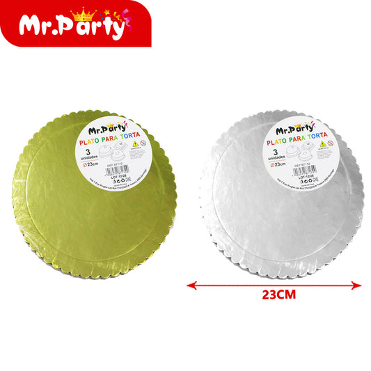 Placa de encaje de 2 mm 3 piezas placa para pastel de 23 cm (12paquetes)