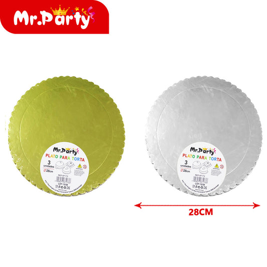 Placa de encaje de 2 mm 3 piezas placa para pastel de 28 cm (12paquetes)