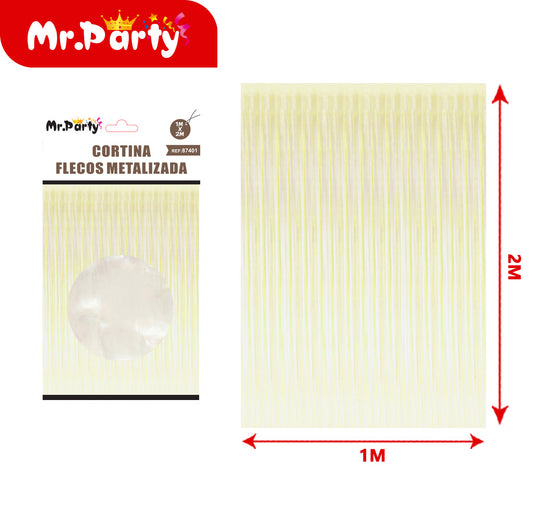 ✨ Cortina de Flecos Metalizada 1m x 2m | Fondo Brillante para Fotos y Decoración 🎉📸