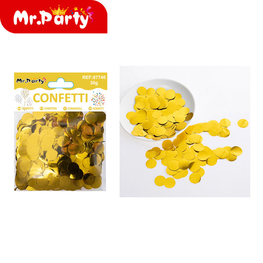 Tl-4022 lentejuelas redondas 30g oro (12paquetes)