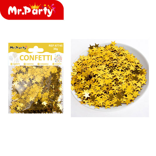 Tl-4025 estrella de cinco puntas oro 30g (12paquetes)