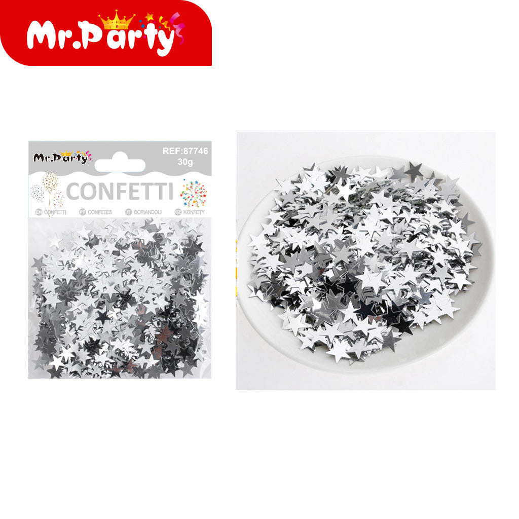 Tl-4025 estrella de cinco puntas 30g plata (12paquetes)