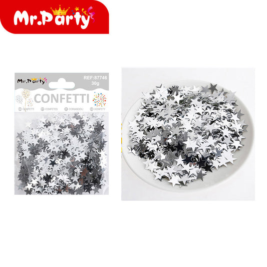 Tl-4025 estrella de cinco puntas 30g plata (12paquetes)