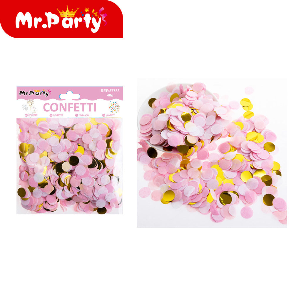 Tl-4008 papel redondo con lentejuelas 40 g polvo blanco dora (12paquetes)