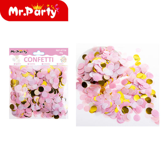 Tl-4008 papel redondo con lentejuelas 40 g polvo blanco dora (12paquetes)