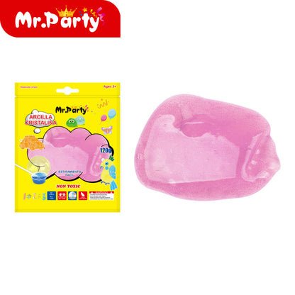 🧩✨ Arcilla Suave y Arcilla Cristalina Mr. Party | No Tóxica | Para Manualidades y Slime | 60g / 120g