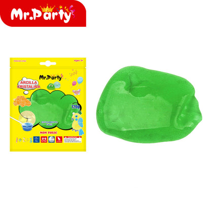 🧩✨ Arcilla Suave y Arcilla Cristalina Mr. Party | No Tóxica | Para Manualidades y Slime | 60g / 120g
