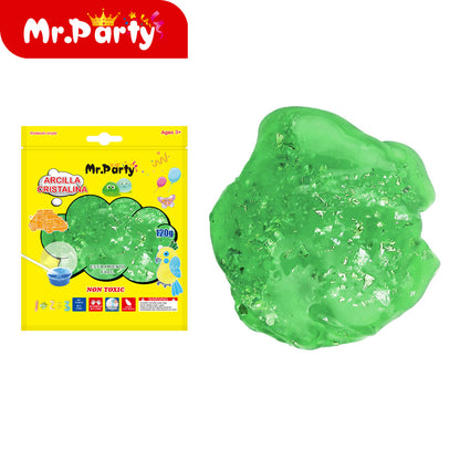 🧩✨ Arcilla Suave y Arcilla Cristalina Mr. Party | No Tóxica | Para Manualidades y Slime | 60g / 120g