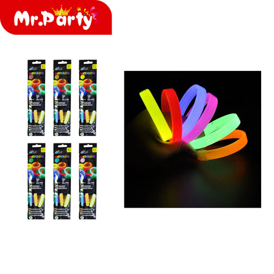 Gtb01 pulsera fluorescente triple plana dimensiones: 5 mm de (12paquetes)