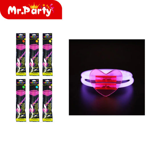 Pulsera fluorescente de corazón ghb02 dimensiones: 5 mm de d (12paquetes)