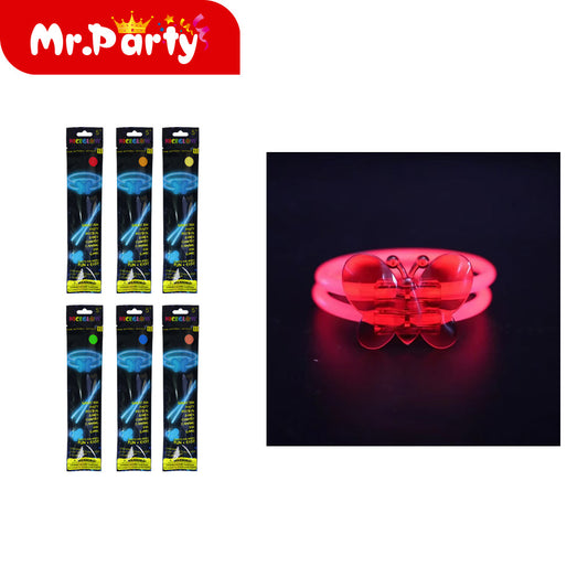 Pulsera de mariposa fluorescente gbb02 dimensiones: 5 mm de (12paquetes)