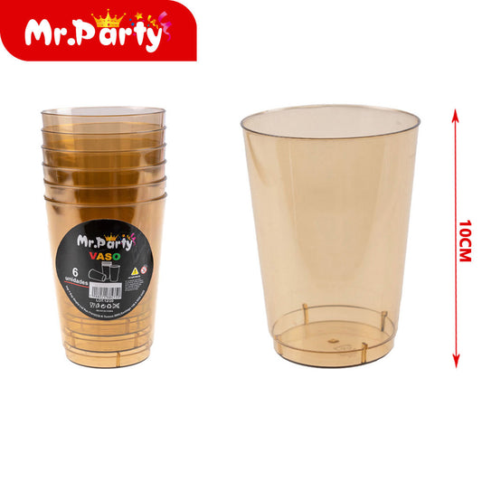 🥤✨ Vasos de Plástico de Colores 10 cm | 6 Piezas para Fiesta y Reuniones 🎉- Mayoreo 12 pzas