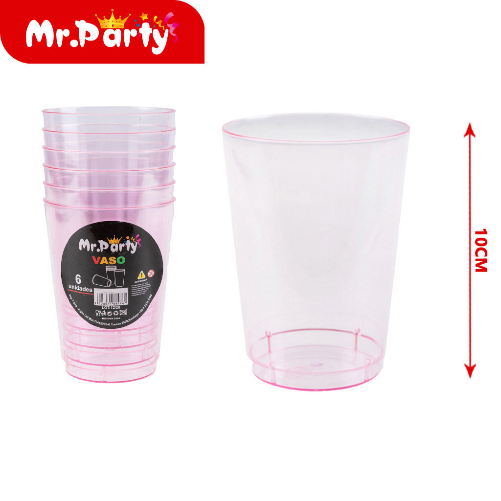 🥤✨ Vasos de Plástico de Colores 10 cm | 6 Piezas para Fiesta y Reuniones 🎉