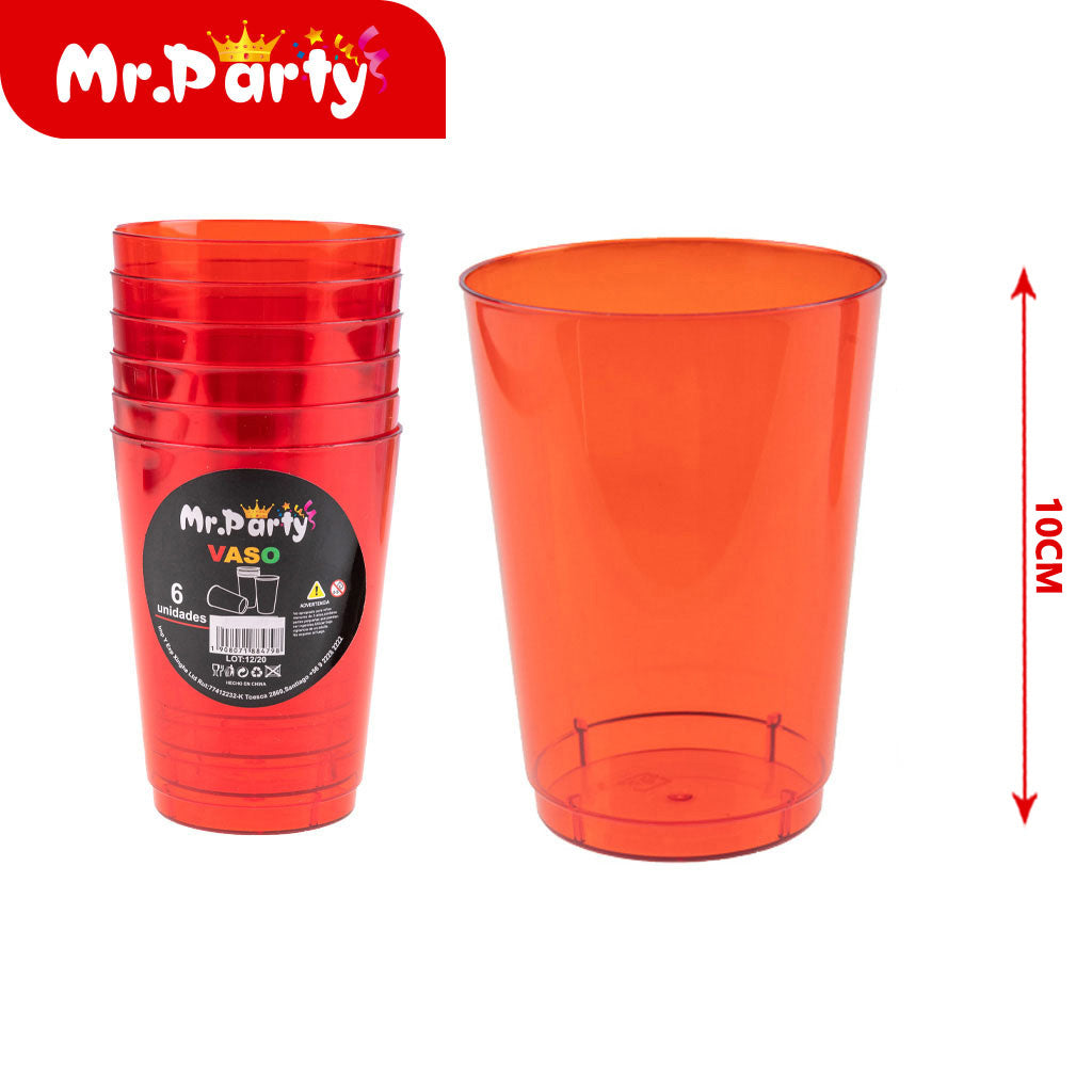 🥤✨ Vasos de Plástico de Colores 10 cm | 6 Piezas para Fiesta y Reuniones 🎉- Mayoreo 12 pzas