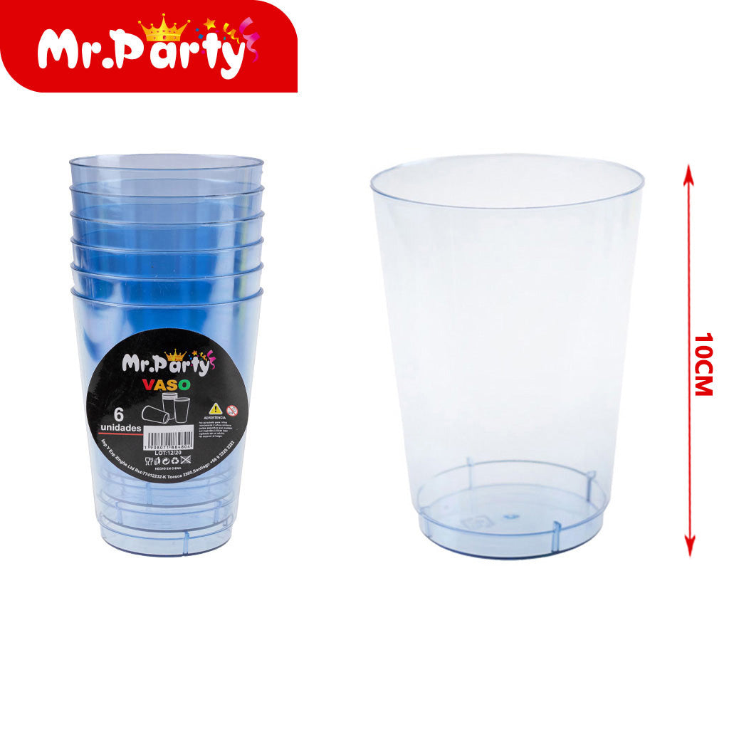 🥤✨ Vasos de Plástico de Colores 10 cm | 6 Piezas para Fiesta y Reuniones 🎉- Mayoreo 12 pzas