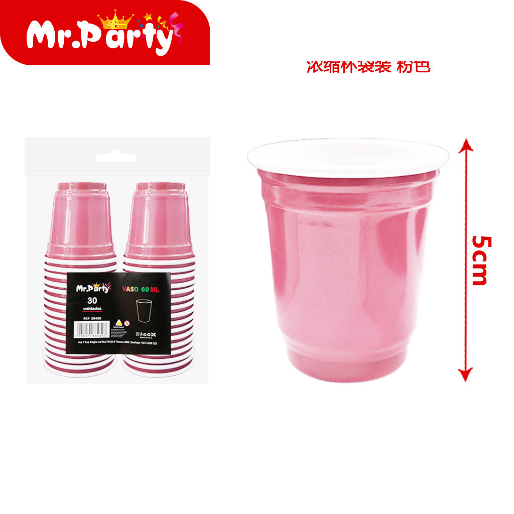 30 vasos de plástico de 3 x 5 x 5 cm bolsa para concentrado (12paquetes)