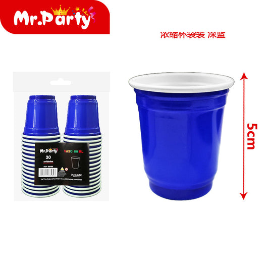 30 vasos de plástico de 3 x 5 x 6 cm bolsa para vasos de con (12paquetes)