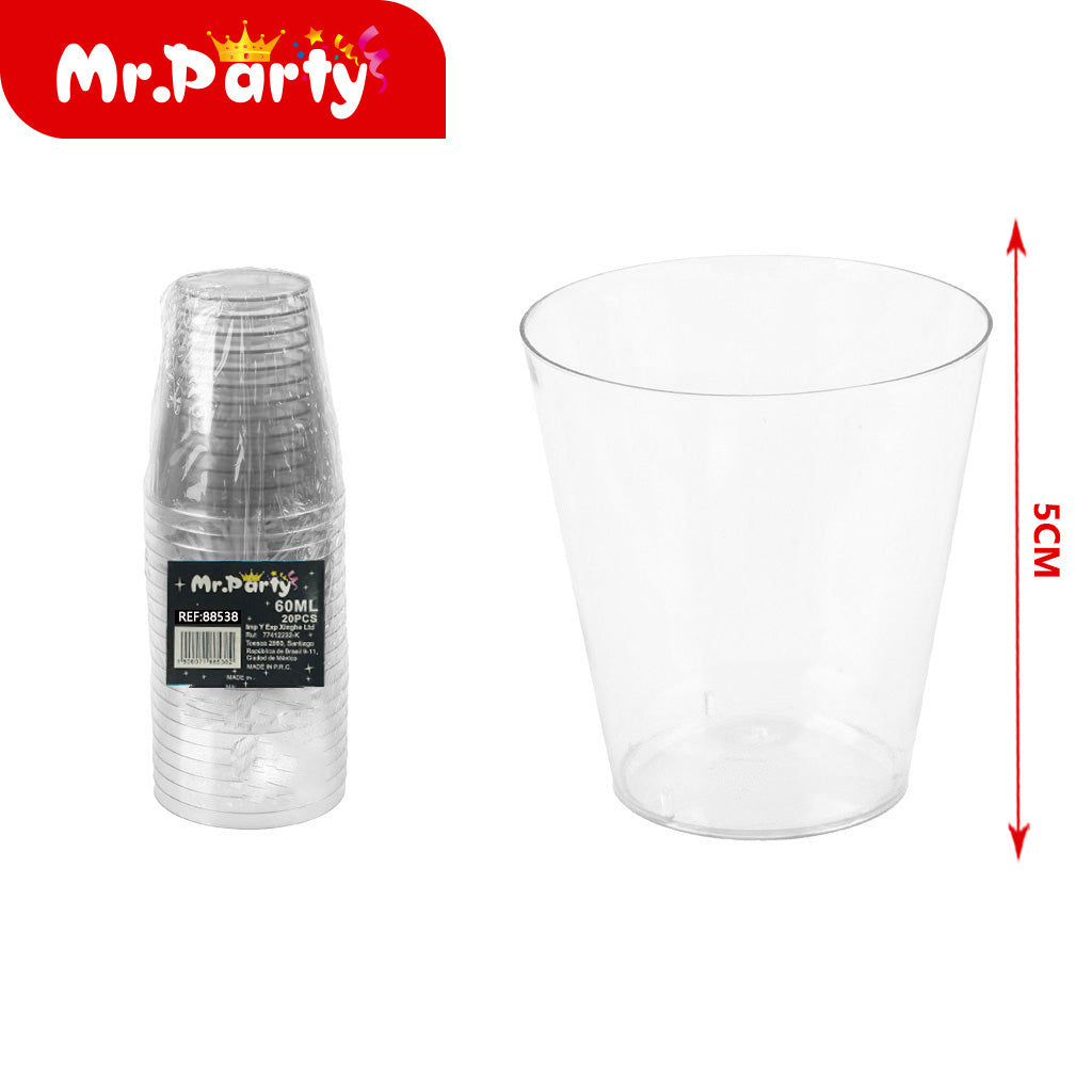 🥃✨ Vasitos Shot de Plástico 60 ml | 20 Piezas en Colores Variados para Fiesta 🎉