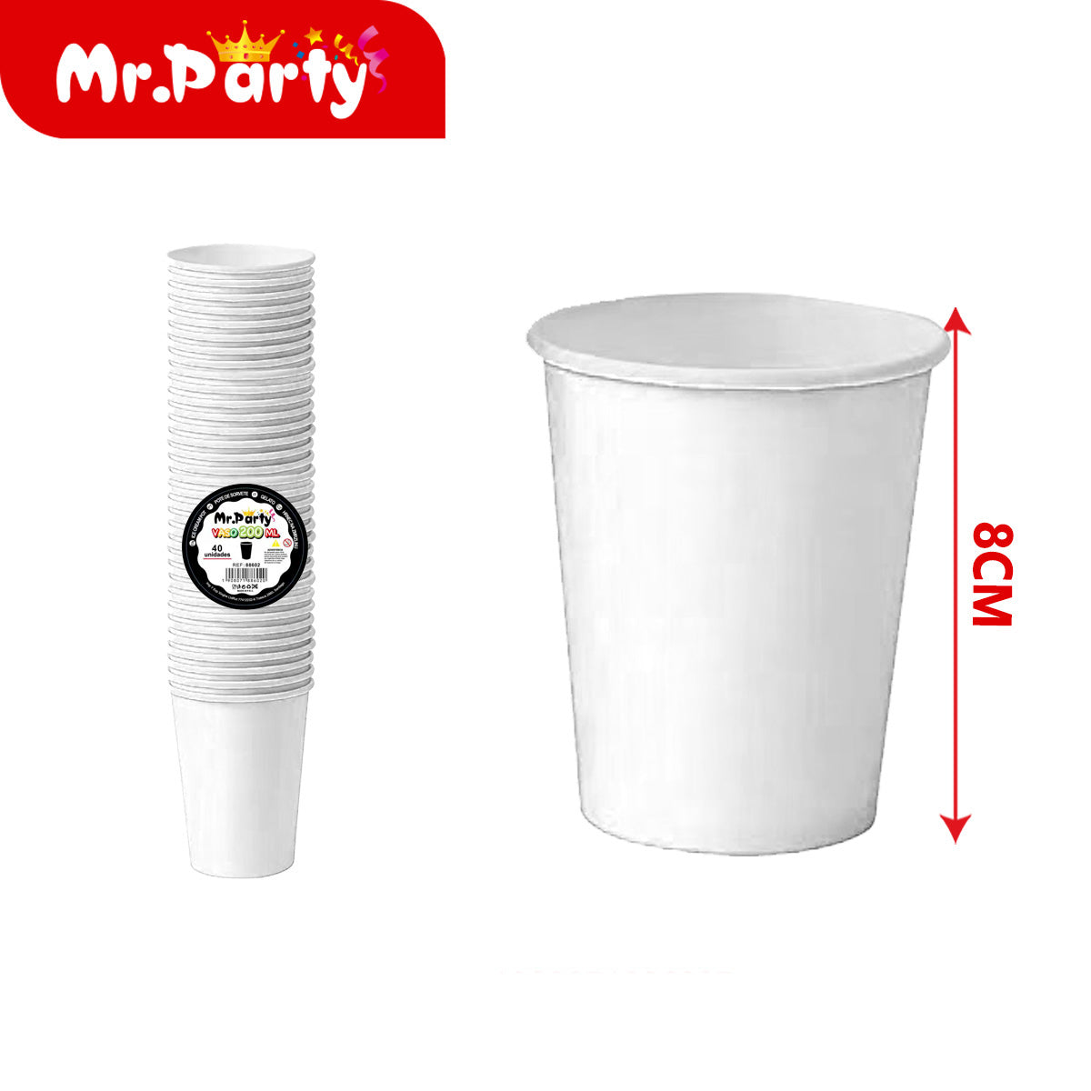 Vasos Desechables 200 ml (Paquete 40 pzas) | Colores Sólidos para Fiesta 🥤✨