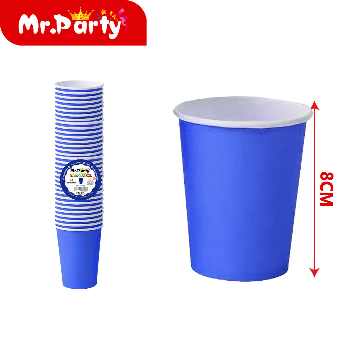 Vasos Desechables 200 ml (Paquete 40 pzas) | Colores Sólidos para Fiesta 🥤✨